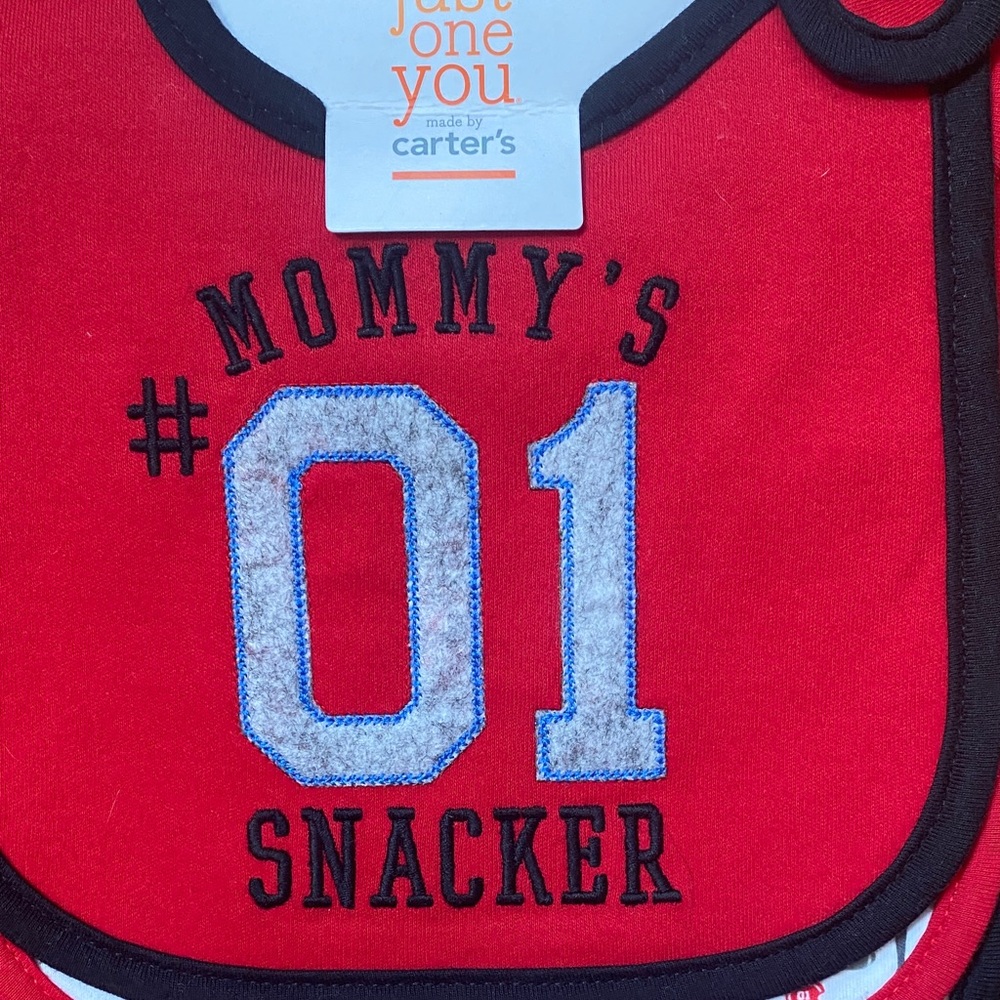 Carter's Red and Black Baby Bib Set - Picture 3 of 7